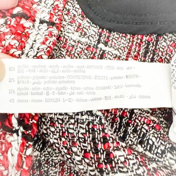 Zara Red and Black Tweed Jacket - Picture 7 of 8